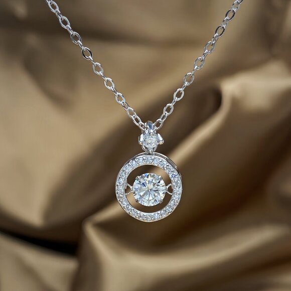 Jewelry - NEW Certified 1ct. t.w. Moissanite Dancing Necklace